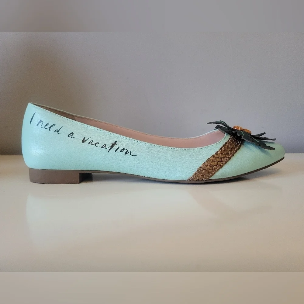 Kate Spade Evalina I Need A Vacation Flats, VGUC, Size 6.5